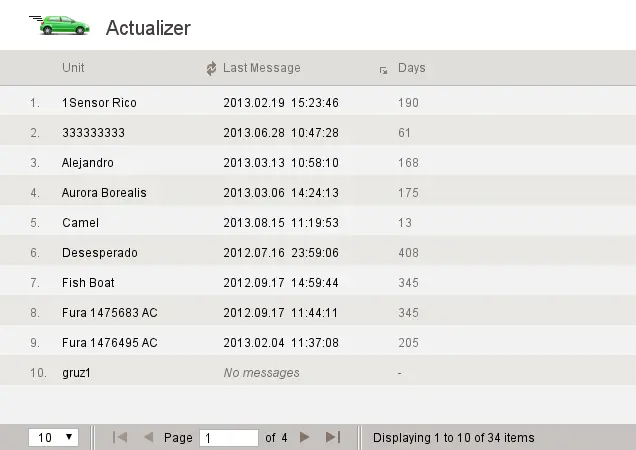 Actualizer · Sidst kendte position og geozone