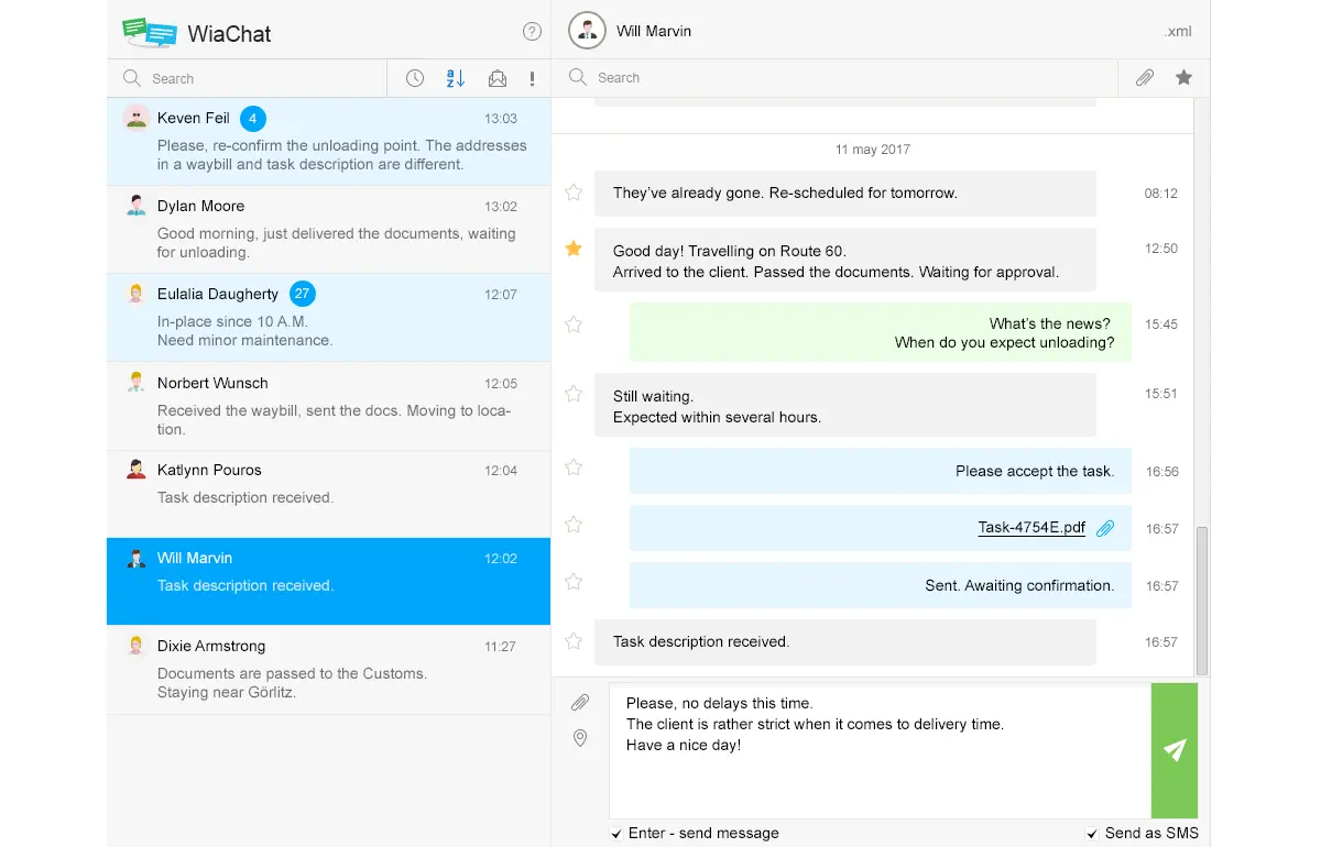 JAXICLOUD Chaufførchat