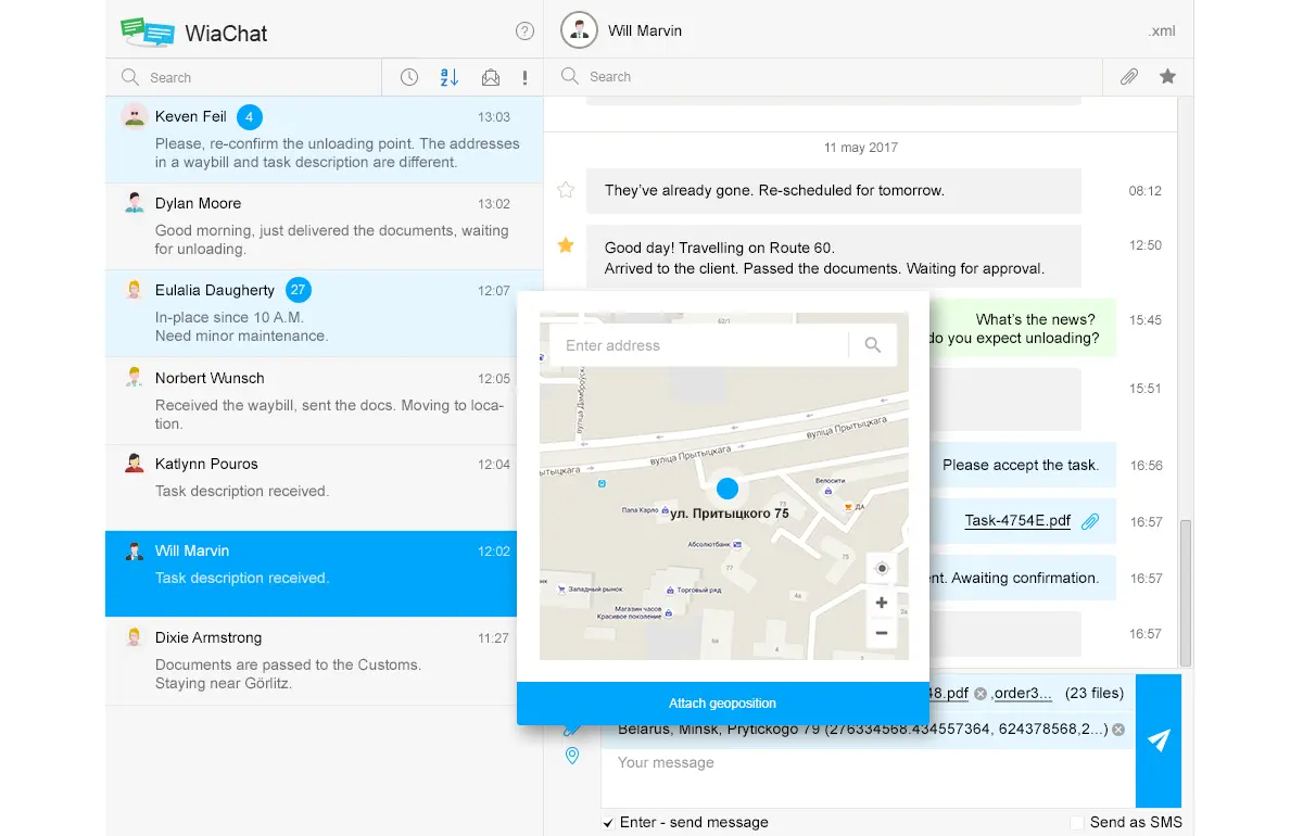 JAXICLOUD Chaufførchat · Chaufførens mobilapp