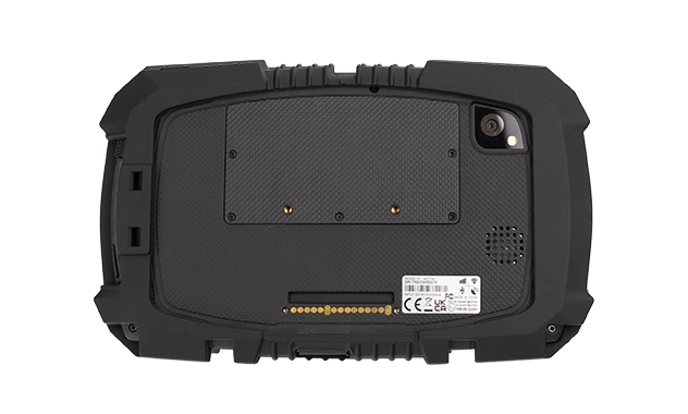 Rear view of MDT765 Mobile Data Terminal  showing solid back housing and secure mounting points for vehicle installation.