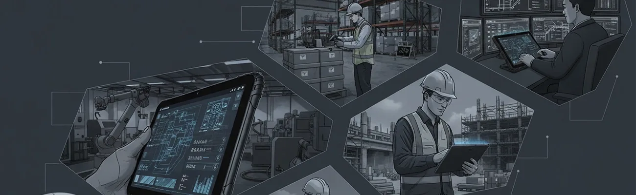 Industrial operating challenges for rugged tablets - extreme temperatures, dust, vibration, and long shift operation in factory and heavy equipment environments