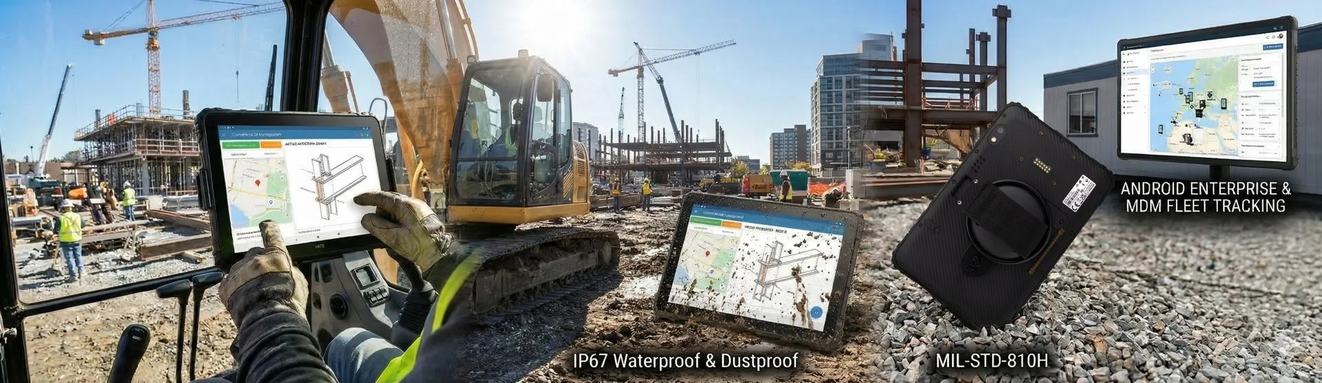 Rugged construction tablet features