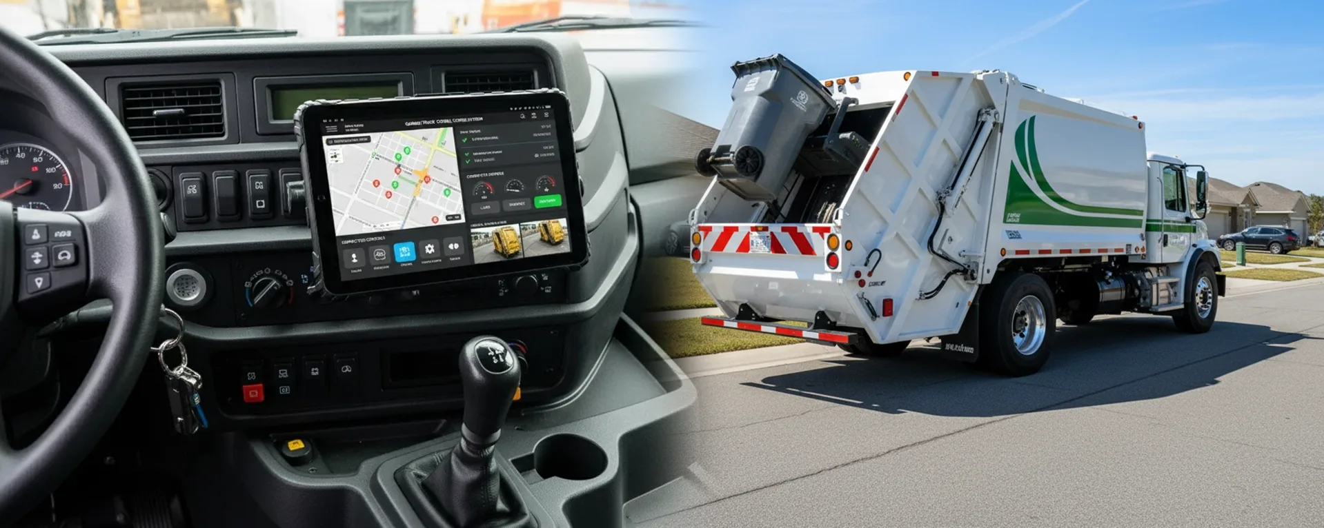 vehicle mounted mobile data terminal used in garbage trucks fleet operations