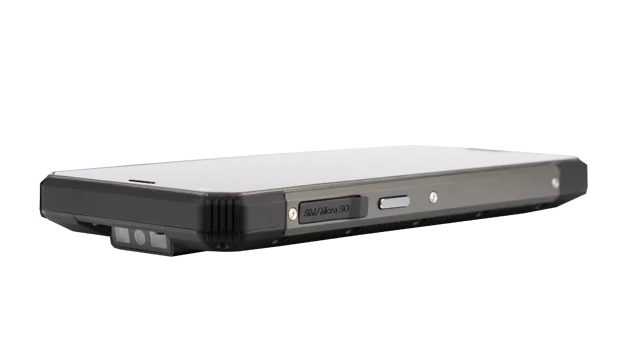 Close-up of MDT680 integrated 1D/2D barcode scanner for warehouse and field data capture