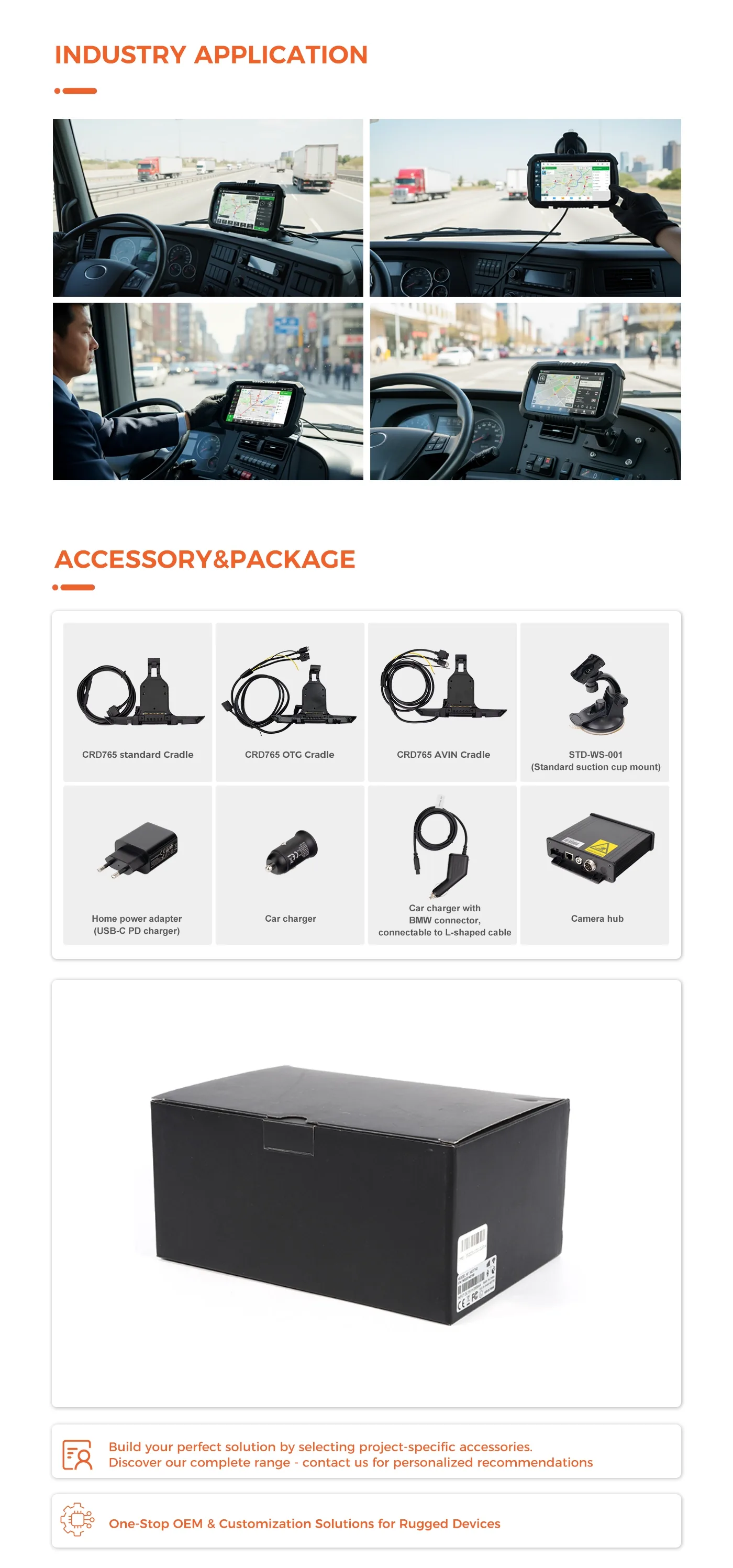 MDT765 mobile data terminal with vehicle docking station and metal dash mount