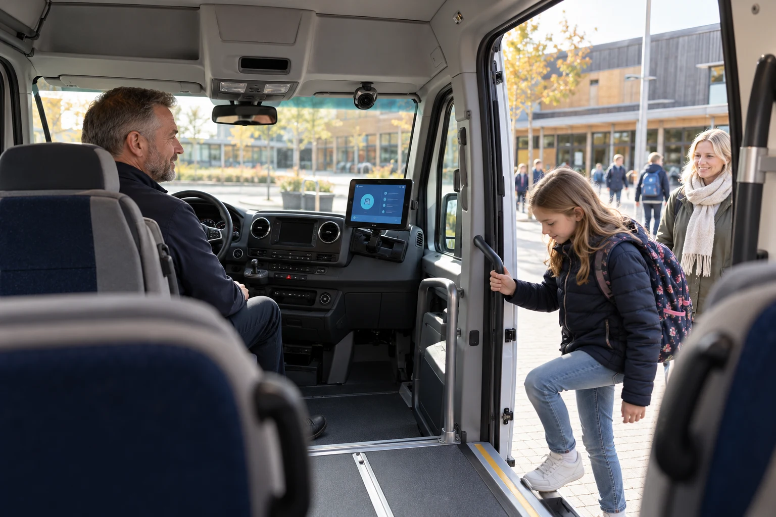 Europæisk skoletransport – illustration