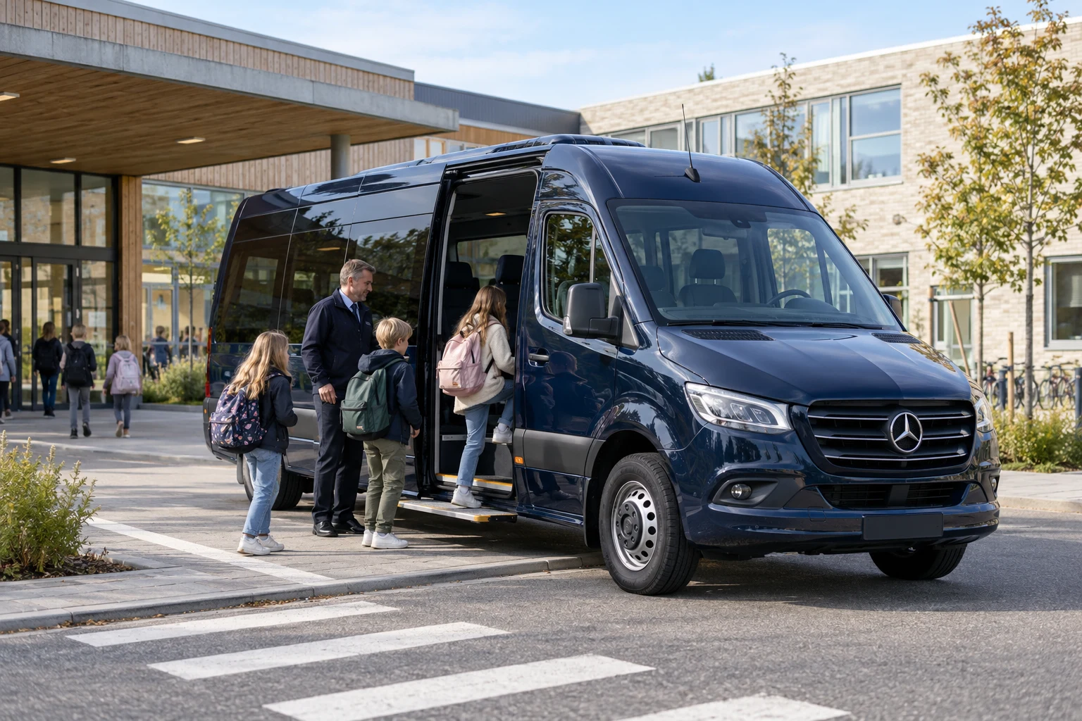 Europæisk skoletransport – illustration